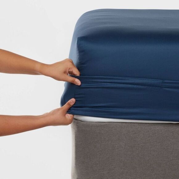 Threshold - California King 400 Thread Count Performance Fitte Blue - Picture 4 of 4